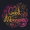 Good Morning Poster with Lettering and Space Texture.