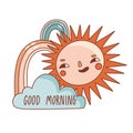 Good morning. Space banner, poster, card, sticker, print