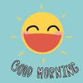 Good morning sun smile cute cartoon illustration
