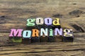 Good morning sunshine breakfast greeting happy day family couple relationship Royalty Free Stock Photo