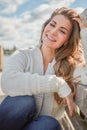 Good morning to another glorious day. a beautiful young woman relaxing outdoors. Royalty Free Stock Photo