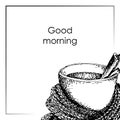 Good morning wishes. hand drawn vector illustration