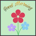 Good Morning wishes with flowers illustration