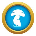 Good mushroom icon blue vector isolated