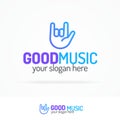 Good music logo set modern color style with hand Royalty Free Stock Photo