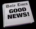 Good News Announcement Spinning Newspaper Headline 3d Illustration