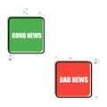 Good news, bad news banner. Isolated illustration Royalty Free Stock Photo