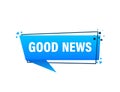 Good News megaphone banner in 3D style on white background. Vector illustration.