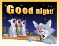 Good Night card with cats