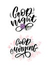 Good Night. Hand drawn typography poster. T shirt hand lettered calligraphic design. Inspirational vector typography slogan