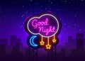 Good Night Neon Sign Vector. Good Night neon text, design template, modern trend design, night neon signboard, night Royalty Free Stock Photo