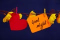 Good Night text, heart sign. Royalty Free Stock Photo