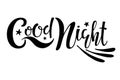 Good night text with wings. Handwritten calligraphy vector illustration. Good wishes. Nursery phrase. Inspiring vector typography Royalty Free Stock Photo