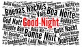 Good night word cloud in different languages