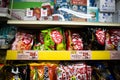 Japanese snacks in Okashi No Machioka store with Kit Kat chocolate bars in Tokyo, Japan Royalty Free Stock Photo