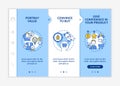 Good pricing strategy characteristics blue and white onboarding template