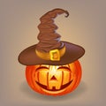 Good pumpkin in a witch hat for Halloween