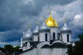 Ancient Orthodox church, golden dome Royalty Free Stock Photo