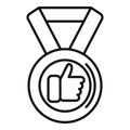 Good rating medal icon outline vector. Emotive user