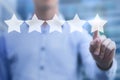 Good rating online concept, 5 stars review, positive feedback