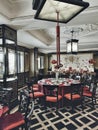 Good restaurant design interior. A chinesee style table manner