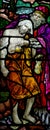 The Good Samaritan in stained glass