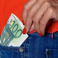 Blue jeans and hundred euros