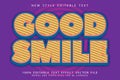 Good Smile editable text effect emboss comic style Royalty Free Stock Photo