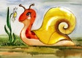A good snail . Watercolor