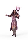 The Purple Sorceress, 3D Illustration Royalty Free Stock Photo