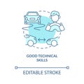 Good technical skills blue concept icon