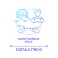 Good technical skills blue gradient concept icon