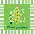 Merry christmas tree with light green background