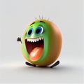 Good Vibes Only: A Delightful and Amusing Photo of a Merrily Laughing Kiwi Fruit. Generated AI.