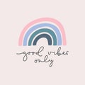 Good vibes only lettering card