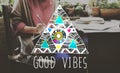 Good Vibes Positive Thinking Optimistic Concept Royalty Free Stock Photo