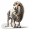Good View White Lion Illustration. Generative AI