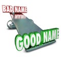 Good Vs Bad Name Weighing Options Best Brand Identity New Relaunched Company Business Royalty Free Stock Photo