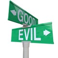 Good Vs Evil - Two-Way Street Sign Royalty Free Stock Photo