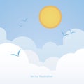 Good weather background. Blue sky with clouds