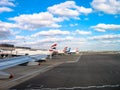 Good weather clouds above Heathrow Airport and BA Royalty Free Stock Photo