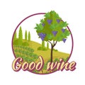 Good Wine Poster. Winemaking Concept Logo.