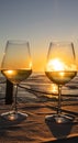 Good wine at the sunset