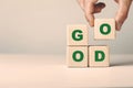 Good word written on wooden cubes Royalty Free Stock Photo