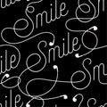 Good wording of Smile create by modern earphone seamless pattern