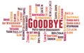 Goodbye in different languages word cloud concept Royalty Free Stock Photo