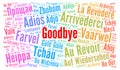 Goodbye in different languages word cloud Royalty Free Stock Photo