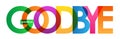 GOODBYE colorful overlapping letters banner