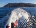 Goodbye Santa Catalina Island with US Flag Royalty Free Stock Photo