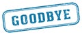 goodbye stamp. goodbye rectangular stamp on white background Royalty Free Stock Photo